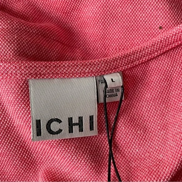 New! Ichi Kate cinched drawstring waist pique calypso pink Dress 35232 - Picture 12 of 15